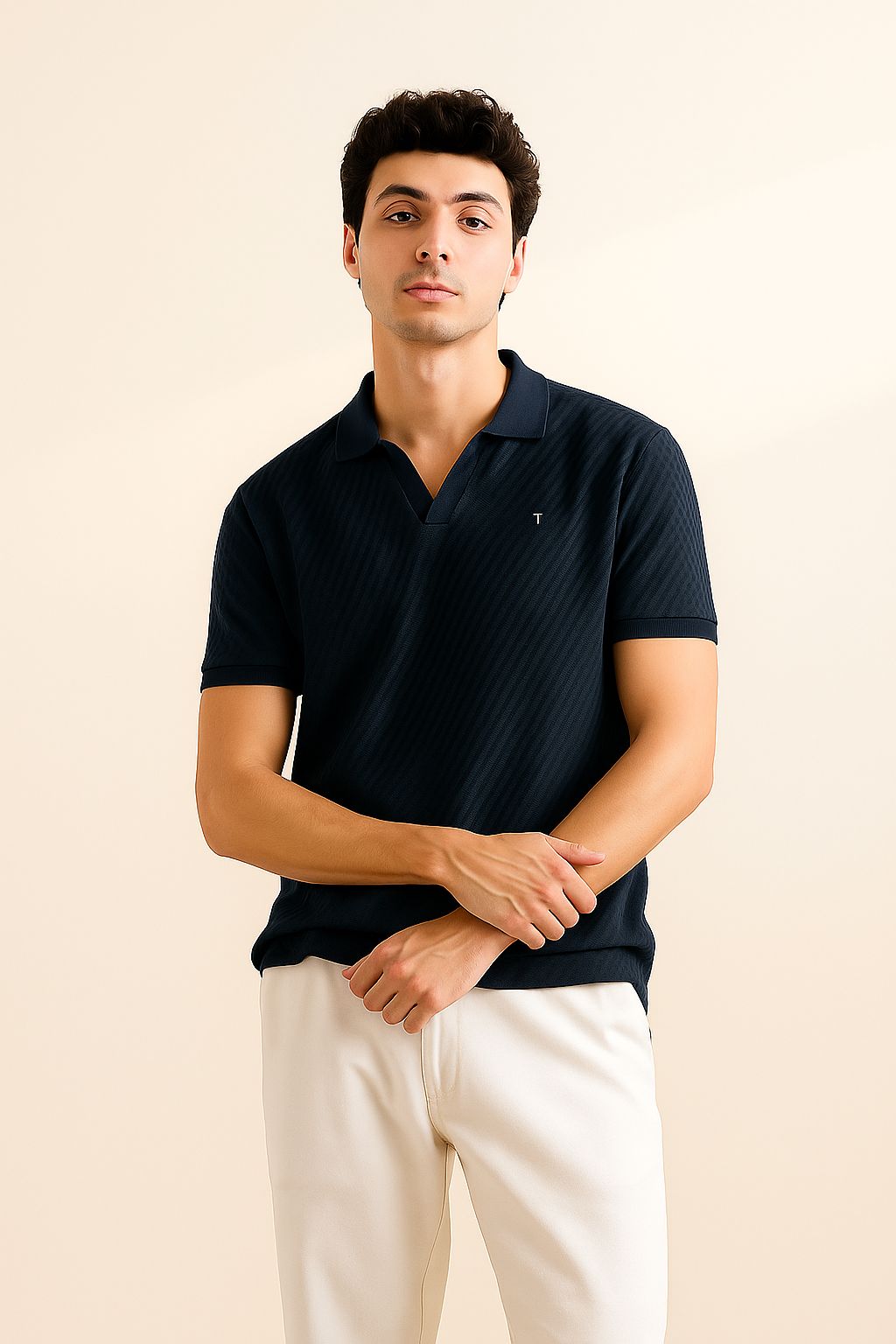 WAFFLE KNIT POLO